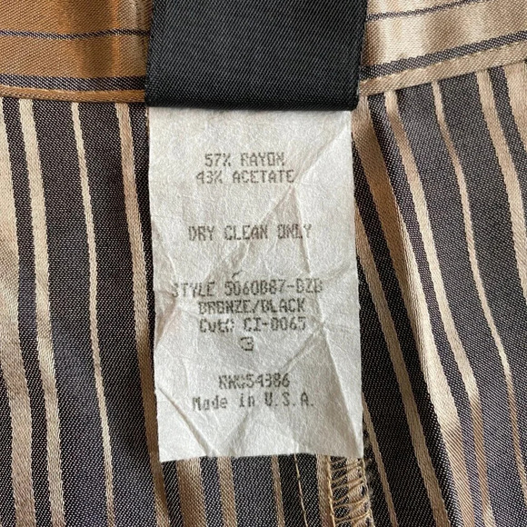 Vintage Judy Knapp California Womens Sz 3 Silky Striped Wrap Skort Bronze Black - Picture 16 of 16